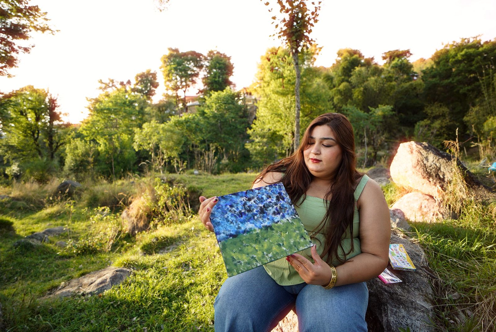 Hands-on art activity at retreat